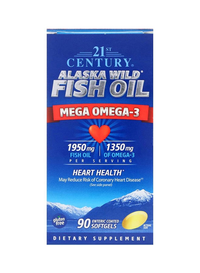 Alaska Wild Fish Oil Mega Omega-3 Enteric Coated - 90 Softgels